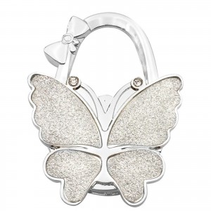 Crystalize Silver Butterfly Handbag Hook